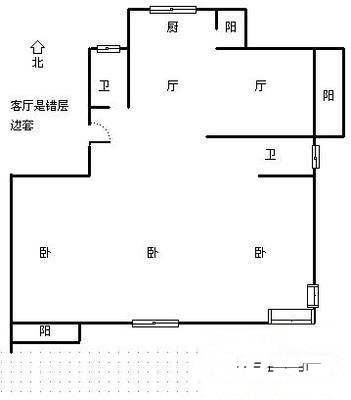 水印城3室2厅2卫154.1㎡户型图