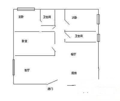 滨江江滨花园3室2厅2卫153㎡户型图