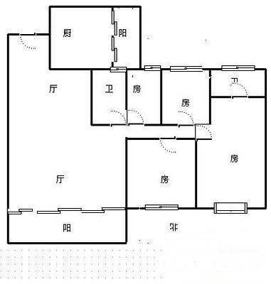 滨江江滨花园4室2厅2卫153㎡户型图