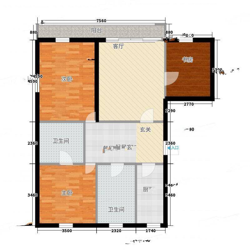 长生路社区3室0厅0卫94㎡户型图