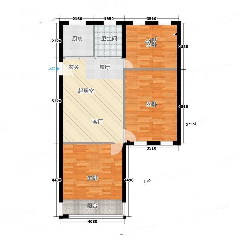 长生路社区3室0厅0卫74㎡户型图