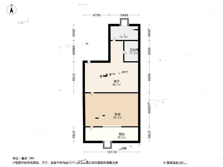 丰禾巷1室1厅1卫38.2㎡户型图