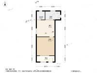 青年路小区1室1厅1卫47.5㎡户型图