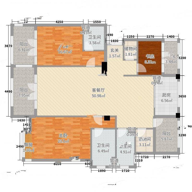 东方海岸3室0厅0卫185㎡户型图