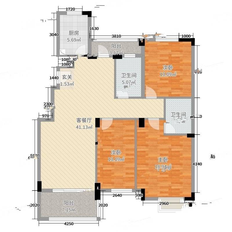 名港城3室0厅0卫140㎡户型图