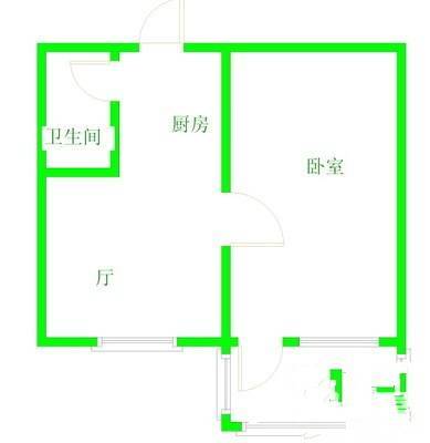 世贸丽晶城玉泉苑1室1厅1卫61㎡户型图