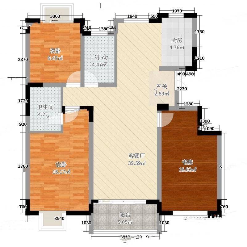 西溪水岸3室0厅0卫119㎡户型图