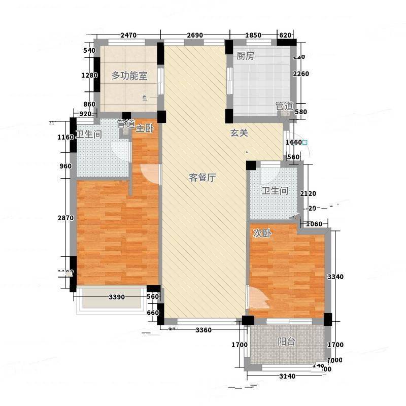 大华西溪风情公寓2室0厅0卫114㎡户型图