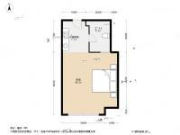 风尚蓝湾1室1厅1卫49.6㎡户型图