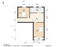 朝晖六区2室1厅1卫58.6㎡户型图