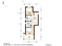 白泽弄2室1厅1卫53.6㎡户型图