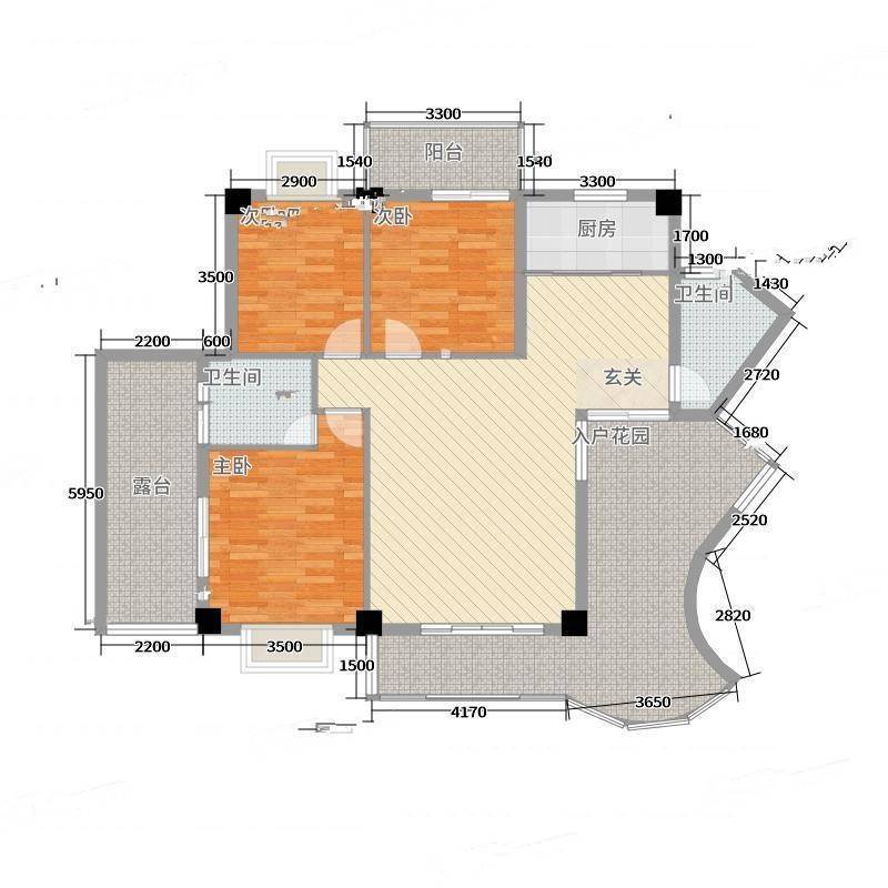 嘉业海华公寓3室0厅0卫133㎡户型图