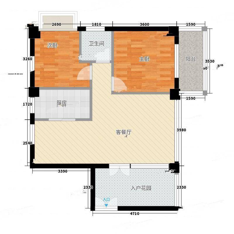 嘉业海华公寓2室0厅0卫79㎡户型图