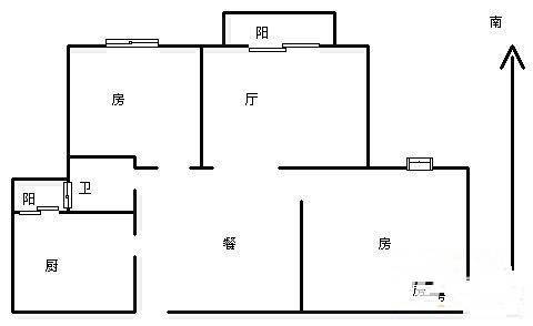 爵士风情2室2厅1卫110㎡户型图