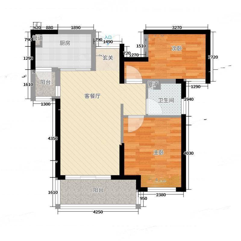 金沙学府2室0厅0卫84㎡户型图