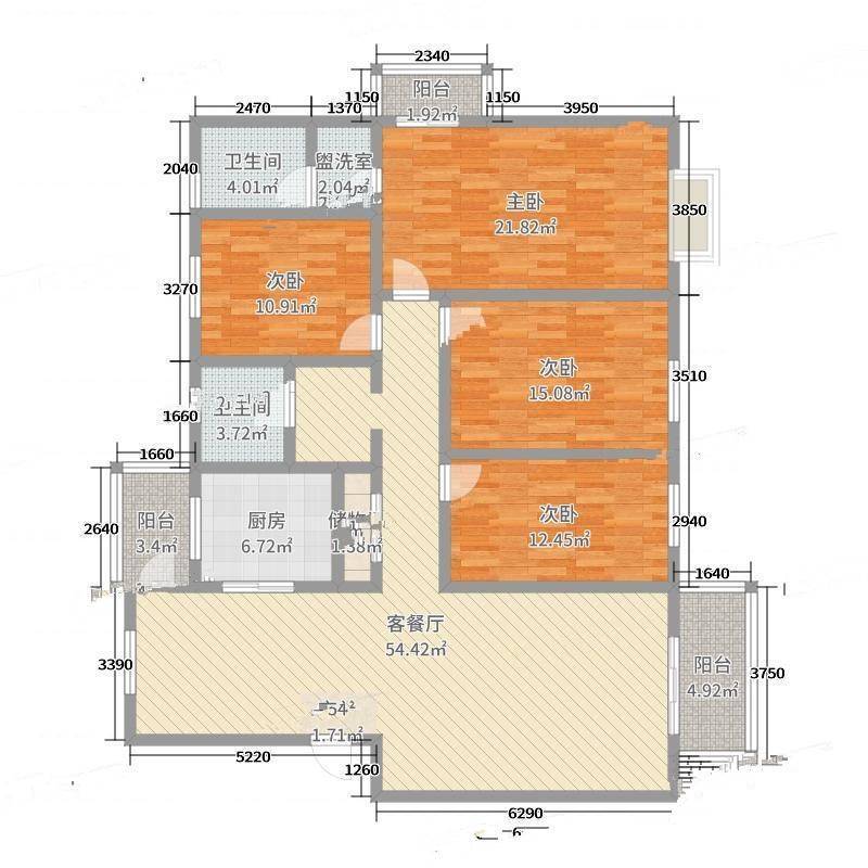 丽华小区4室0厅0卫178㎡户型图