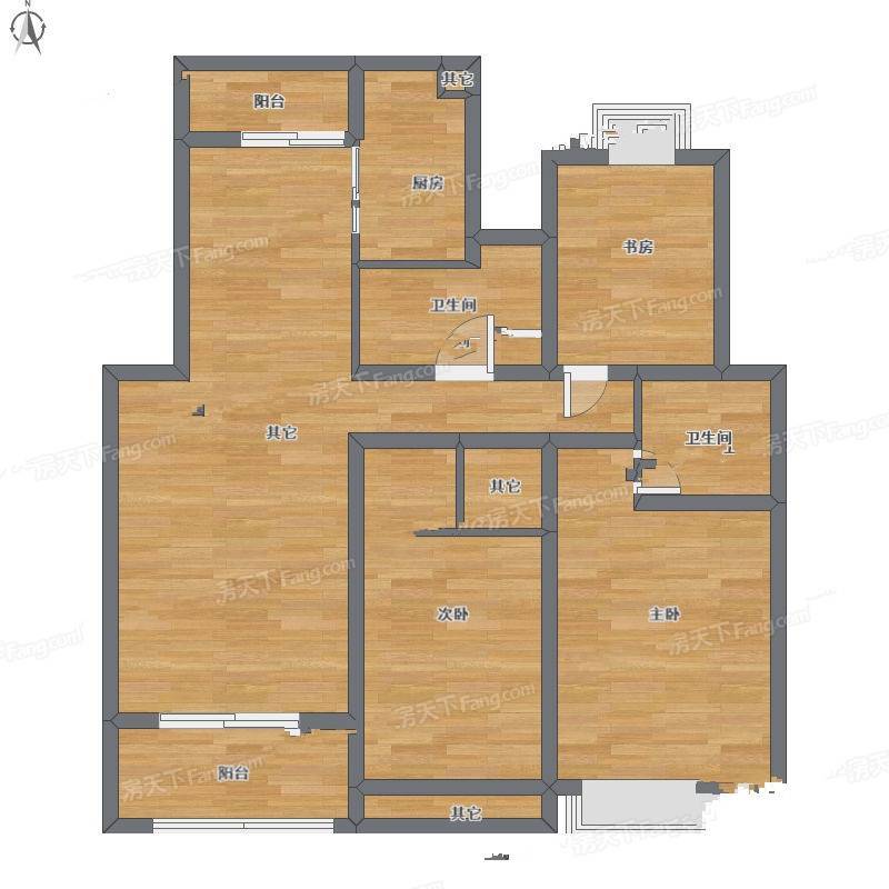 翠微新城3室1厅0卫130㎡户型图