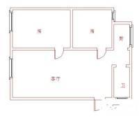 天顺园小区2室2厅1卫83㎡户型图