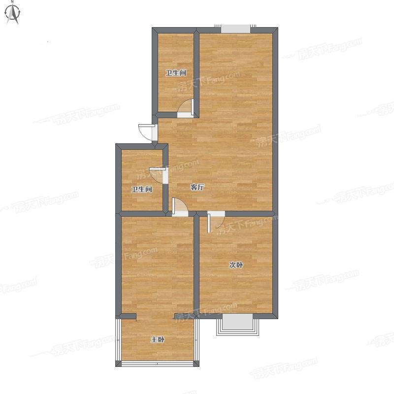 天顺园小区2室1厅0卫100㎡户型图