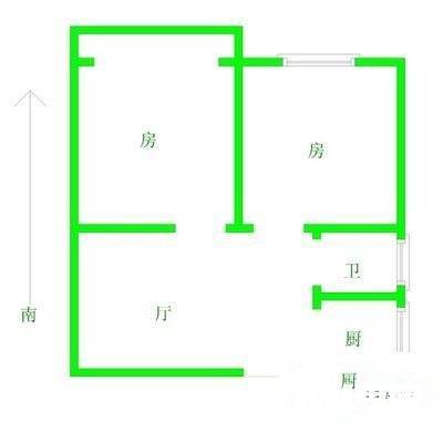 博学社区2室2厅1卫74㎡户型图