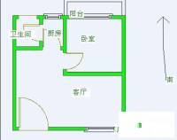 古田公寓1室0厅1卫43㎡户型图