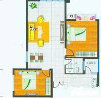 青山现代花园2室2厅1卫95㎡户型图