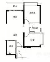 菱角湖万达广场2室1厅1卫97㎡户型图