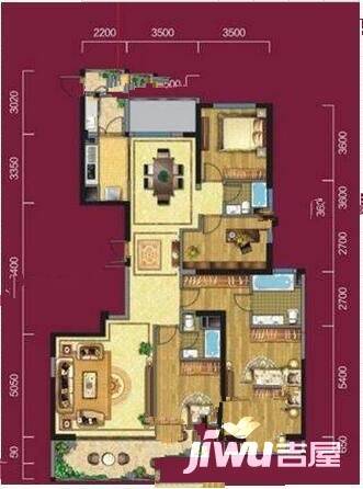 江山如画五期4室2厅1卫193㎡户型图