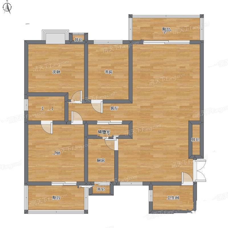 江山如画三期3室1厅0卫123㎡户型图