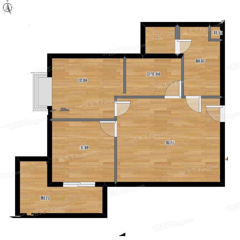 新华家园二期2室1厅0卫84㎡户型图