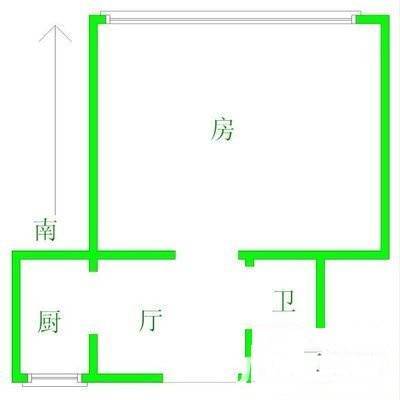 燕山小区1室1厅1卫40㎡户型图