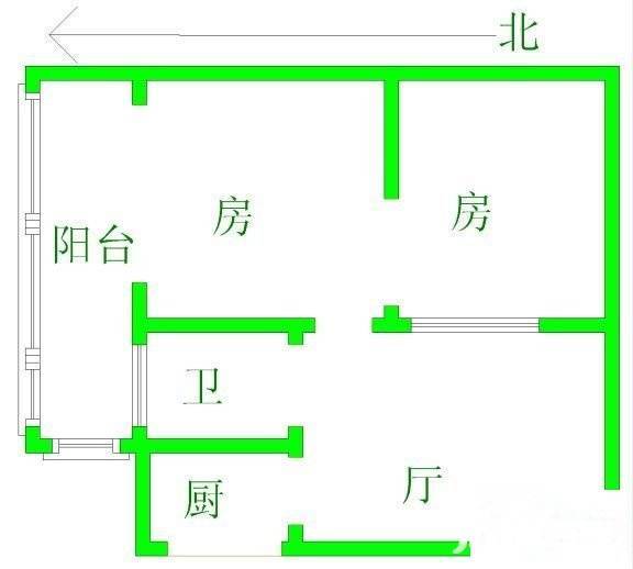 燕山小区2室1厅1卫39㎡户型图