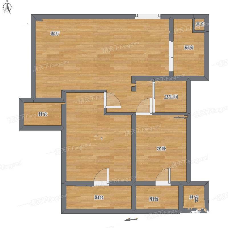 建国小区2室1厅0卫94㎡户型图