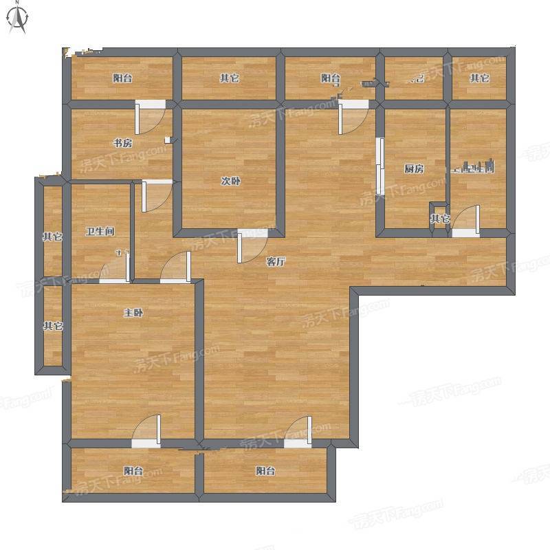 建国小区3室1厅0卫114㎡户型图