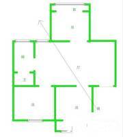 香港路农行综合大楼3室1厅1卫133㎡户型图