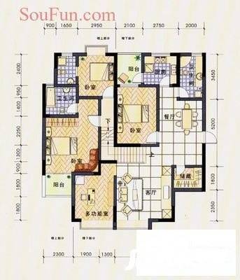 国信新城二期4室3厅2卫170㎡户型图