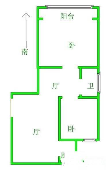 桃花岛五芳园小区2室2厅1卫85㎡户型图