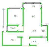 朝阳公寓2室2厅1卫110㎡户型图