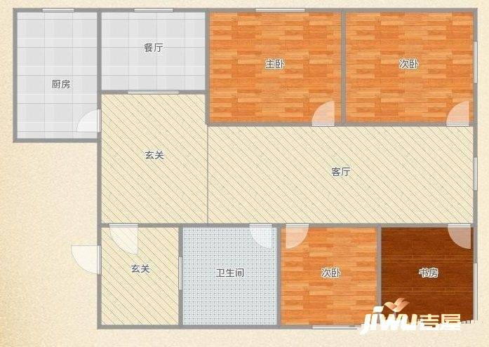 司门口汇丰苑4室2厅1卫165㎡户型图