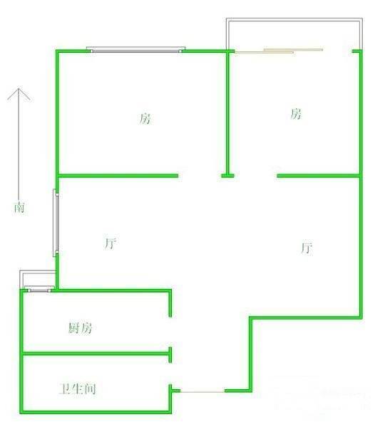 康丰苑2室2厅1卫88㎡户型图