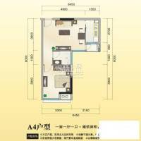 新长江国际写字楼1室1厅1卫51.6㎡户型图
