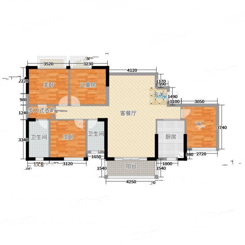 江山如画四期4室0厅0卫120㎡户型图