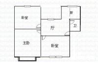 武汉铁塔厂宿舍3室1厅1卫72㎡户型图