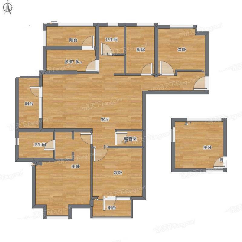 汉阳人信汇二期4室2厅0卫138㎡户型图