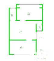 四眼井小区2室1厅1卫68㎡户型图