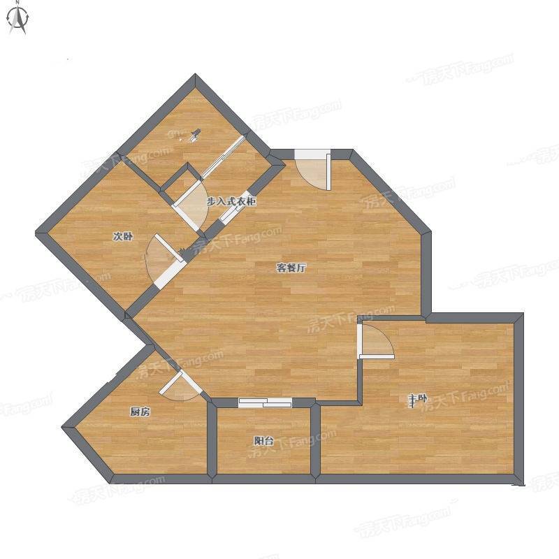 汇金国际公寓2室1厅0卫86㎡户型图