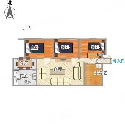 徐东铁路小区3室0厅0卫61㎡户型图