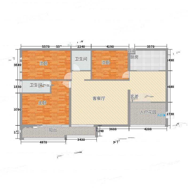 铁机西区3室0厅0卫195㎡户型图