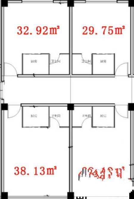 东盛嘉园1室1厅1卫32㎡户型图