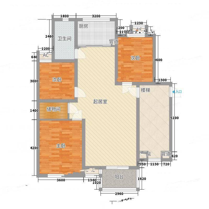 东方名邸3室0厅0卫138㎡户型图